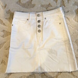 LOFT Cream Denim Skirt